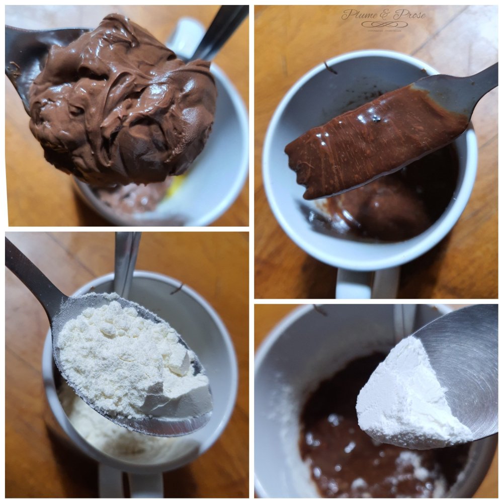 Préparation du Mugcake au Nutella
